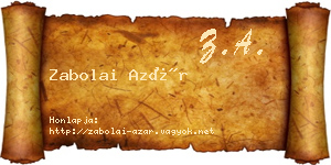 Zabolai Azár névjegykártya